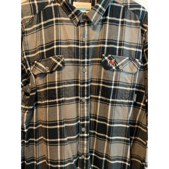 Columbia UGA Plaid Flannel Button Down Shirt - Picture 3 of 6